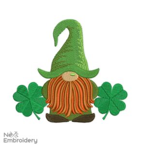 Clover Gnome Patrick's Day Embroidery Designs, Holiday Embroidery Designs