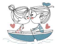 Couple in Love Embroidery Designs