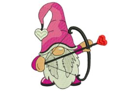 Cupid Gnome Embroidery Design