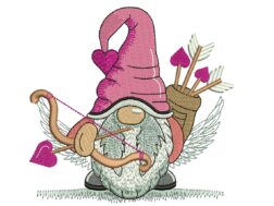 Cupid Gnome with Bow Embroidery Design