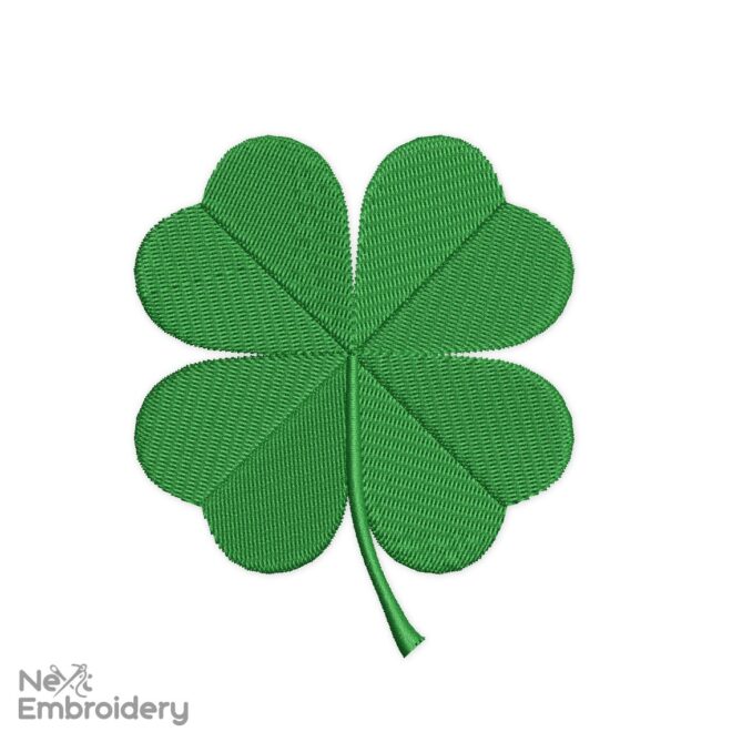 Four-leaf clover embroidery design. St.Patrick's day embroidery design. Mini clover, Shamrock embroidery design. Clover leaf