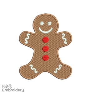 Gingerbread Man embroidery design. Mini gingerbread man. Christmas embroidery design