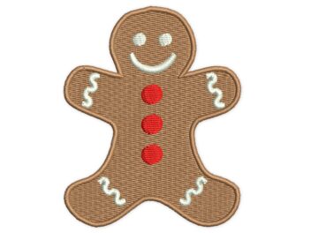 Gingerbread Man embroidery design. Mini gingerbread man. Christmas embroidery design