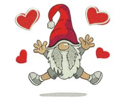 Happy Love Gnome Embroidery Designs