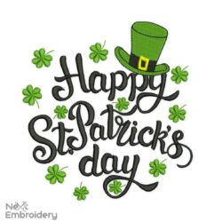 Happy Patrick's Day Embroidery Designs, Shamrock Embroidery Design, Holiday Embroidery Designs