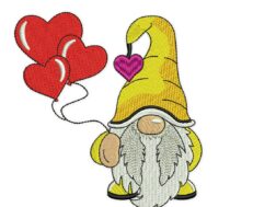 Heart Balloons Gnome Embroidery Designs