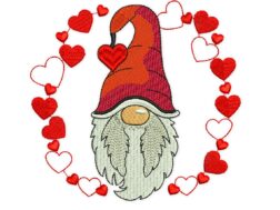 Heart Wreath Gnome Embroidery Designs