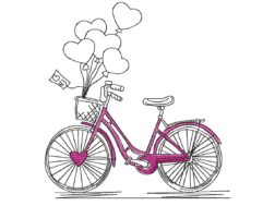 Hearts Bike Embroidery Designs