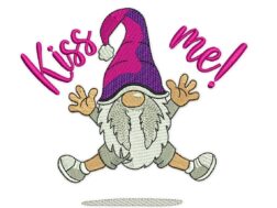 Kiss Me Gnome Embroidery Designs