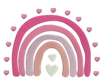 Love Boho Rainbow Embroidery Designs, Valentine's day Embroidery Designs