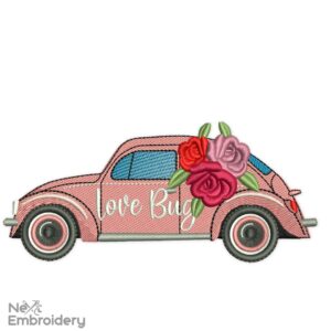Love Bug Embroidery Designs, Beetle Love, Valentine's day Embroidery Designs