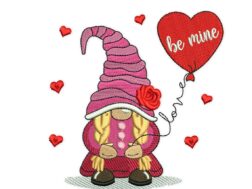 Love Girl Gnome Embroidery Designs