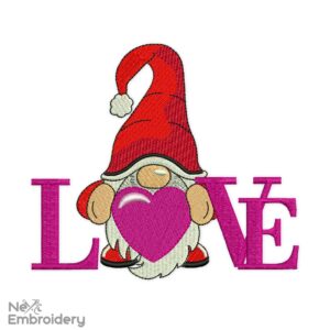 Love Gnome Embroidery Designs, Valentine's day Embroidery Designs