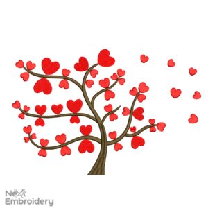 Love Tree Embroidery Designs, Valentines day Embroidery Designs