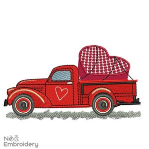 Love Truck Embroidery Designs, Valentine's day Embroidery Designs