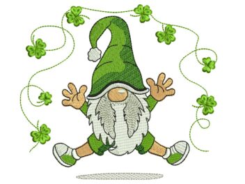 Lucky Gnome Embroidery Designs, St Patrick's Day Embroidery Design