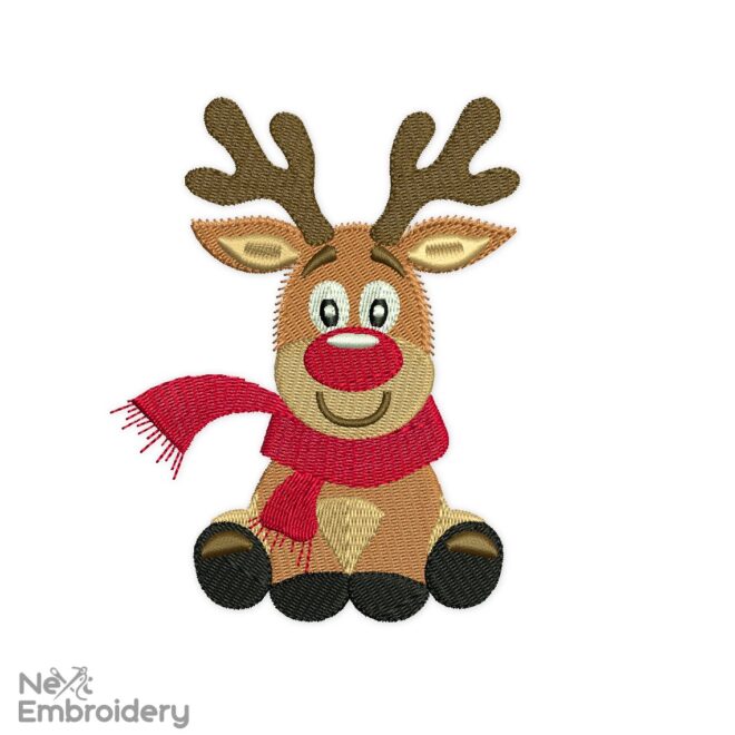 Reindeer Christmas Embroidery Design, Holiday Embroidery Design, Christmas Decor Machine Embroidery Design