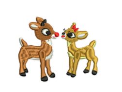 Rudolph and Clarice Embroidery Design