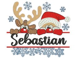 Santa and Deer Embroidery Designs