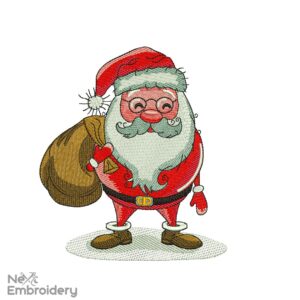 Santa Claus Embroidery Design, Merry Christmas Embroidery Design