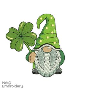 St. Patricks Day Gnome Embroidery Designs, Holiday Embroidery Designs, Shamrock, Lucky, Happy Embroidery Design