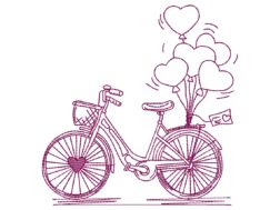 Valentines Day Bike Embroidery Designs