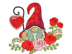 Wreath Love Gnome Embroidery Designs