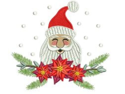 Wreath Santa Embroidery Designs
