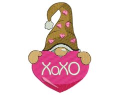 XoXo Love Gnome Embroidery Designs