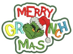 Merry Grinchmas Embroidery Design