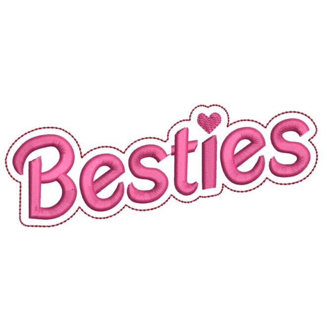 Besties Embroidery Designs, Valentines day Embroidery Design
