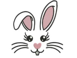 Bunny Face Embroidery Design