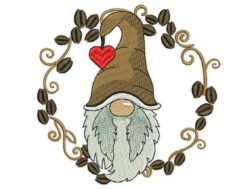 Coffee Wreath Embroidery Design