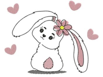 Cute Bunny Embroidery Design, Easter Embroidery Design