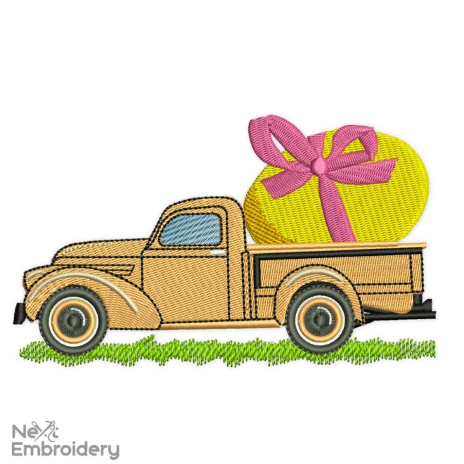 Easter Pickup Embroidery Design, Easter Embroidery Designs