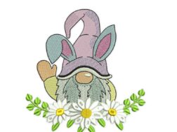 Easter Wreath Gnome Embroidery Design
