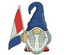 France Gnome Embroidery Design