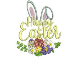 Happy Easter Embroidery Design