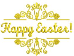 Happy Easter Frame Embroidery Design