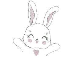 Happy Rabbit Embroidery Design
