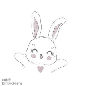 Happy Rabbit Embroidery Design, Easter Embroidery Designs