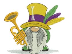 Mardi Gras Gnome Embroidery Designs