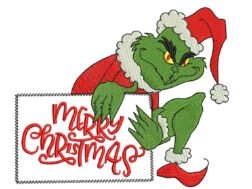 Merry Grinch Embroidery Design