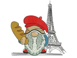 Paris Gnome Embroidery Design