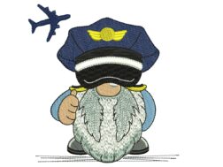 Pilot Gnome Embroidery Design