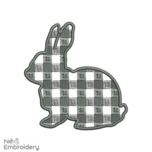Rabbit Embroidery Design, Easter Embroidery Designs, Plaid Buffallo Bunny