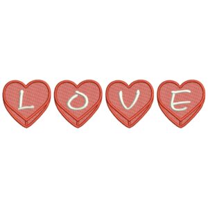 Retro Love Embroidery Designs, Valentines day Embroidery Design