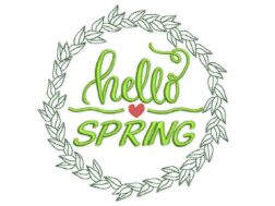 Hello Spring Embroidery Design