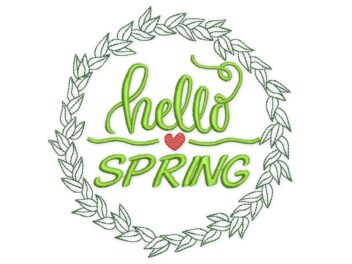 Spring Embroidery Design, Spring Wreath Embroidery Designs