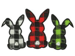Three Rabbit Embroidery Design